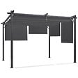 ID MARKET - Pergola édition spéciale toit rétractable 3x4 M et 4 stores gris anthracite - vignette