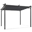 ID MARKET - Pergola édition spéciale toit rétractable 3x4 M et 4 stores gris anthracite - vignette