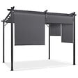 ID MARKET - Pergola édition spéciale toit rétractable 3x4 M et 4 stores gris anthracite - vignette