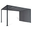 ID MARKET - Pergola coulissante 2 pans 3x4 M belvédère de jardin toile gris anthracite - vignette