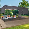 ID MARKET - Pergola coulissante 2 pans 3x6 M belvédère de jardin toile gris anthracite - vignette