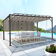 ID MARKET - Pergola édition luxe lames orientables 3x4 M et 4 stores taupe - vignette