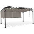 ID MARKET - Pergola édition luxe lames orientables 3x4 M et 4 stores taupe - vignette
