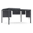 ID MARKET - Pergola bioclimatique lames orientables acier 3x4 M et 4 stores gris anthracite - vignette