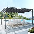 ID MARKET - Pergola lames orientables 3x4 M gris anthracite - vignette