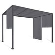 ID MARKET - Pergola coulissante 2 pans 3x3 M belvédère de jardin toile gris anthracite - vignette