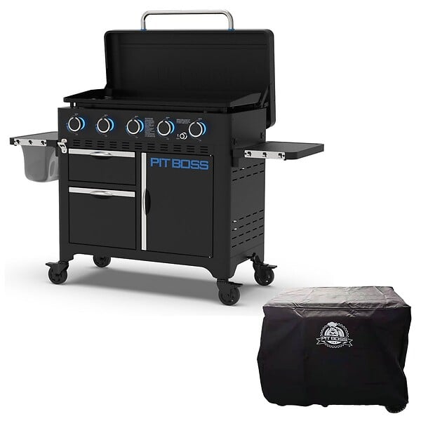 PIT BOSS - Plancha à Gaz 5 Brûleurs 14650W Plaque Ceramique 90 x 46 cm Amovible Pit Boss - large