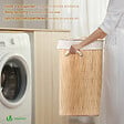 VOUNOT - Panier a linge en bambou d’angle avec couvercle 58L - vignette