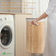VOUNOT - Panier a linge en bambou rectangulaire avec couvercle 72L - vignette