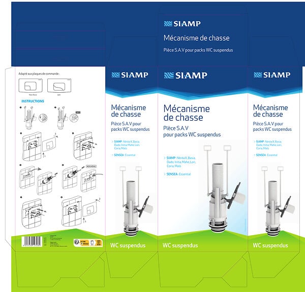 SIAMP - Mecanisme chasse wc susendus 535-6 siamp - large