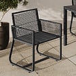 ID MARKET - Lot de 2 fauteuils de jardin ODESSA métal et cordage gris - vignette