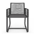 ID MARKET - Lot de 2 fauteuils de jardin ODESSA métal et cordage gris - vignette