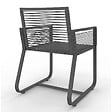 ID MARKET - Lot de 2 fauteuils de jardin ODESSA métal et cordage gris - vignette