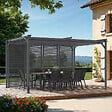 ID MARKET - Pergola édition collector persienne toit rétractable 3x4M 4 pans modulables gris anthracite - vignette