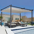 ID MARKET - Pergola toit rétractable 4 pieds 3x4 M tonnelle taupe - vignette