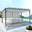 ID MARKET - Pergola édition luxe lames orientables 3x4 M et 4 stores gris clair - vignette