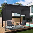ID MARKET - Pergola édition spéciale toit rétractable 3x3 M et 4 stores gris anthracite - vignette