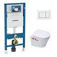 GEBERIT - Pack WC Bati-support Geberit + WC Swiss Aqua Technologies sans bride + Abattant softclose + Plaque (Geb SAT Infinitio-K) - vignette