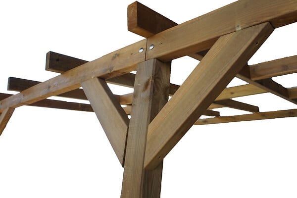 CHALET & JARDIN - Toit terrasse bois Couv'Terrasse 3x3 - Marron - L.371cm - large