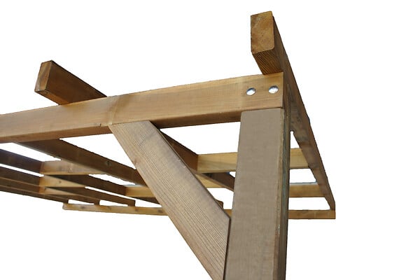CHALET & JARDIN - Pergola bois Couv'Terrasse - Marron - L.493xP.297xH.249cm - large