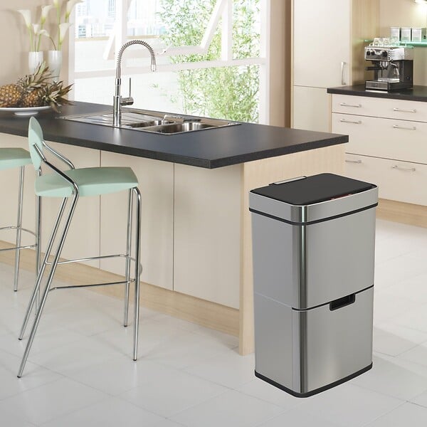 KITCHEN MOVE - Poubelle automatique tri sélectif NARVIK 75L - large