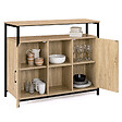 ID MARKET - Ensemble meubles de salon buffet, table basse relevable et meuble TV DETROIT design industriel - vignette