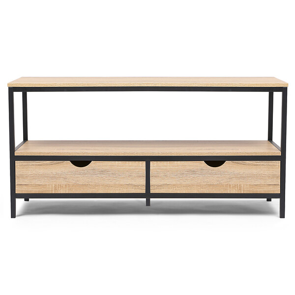 ID MARKET - Ensemble meubles de salon buffet, table basse relevable et meuble TV DETROIT design industriel - large
