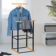 ID MARKET - Valet de chambre TOM effet bois et métal - vignette