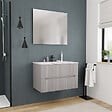 CERAMIA - Ceramia 80cm, meuble de salle de bain assemblé, certifié FSC, gris perle (CERAMIA-5LG80) - vignette