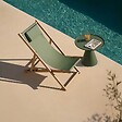 OVIALA - Lot de 2 chiliennes en aluminium inclinable 4 positions vert cactus - Palaos - vignette