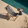 OVIALA - Lot de 2 chiliennes en aluminium inclinable 4 positions noir - Palaos - vignette