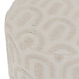 ATMOSPHERA - Pouf en tissu Blanc tufté et pied en Bois - vignette