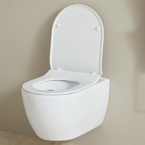 PLANETE BAIN - Cuvette suspendue sans bride avec abattant slim - Ceres - large