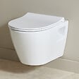 PLANETE BAIN - Cuvette WC suspendu sans bride semi carénée Samara, abattant slim frein de chute déclipsable - vignette