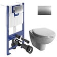 VILLEROY & BOCH - ViConnect Pro S Pack WC bâti support Villeroy & Boch + WC sans bride Vitra + abattant SoftClose + plaque (VCNNORMUSRS2CH) - vignette