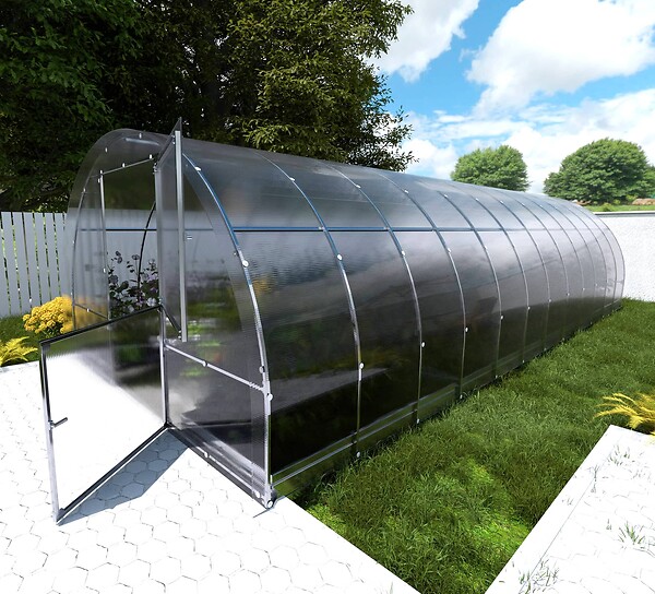 KLASIKA GREENHOUSES - Serre de jardin KLASIKA EASY 3 x 8 m (24 m²), 6 mm avec revêtement en polycarbonate - large