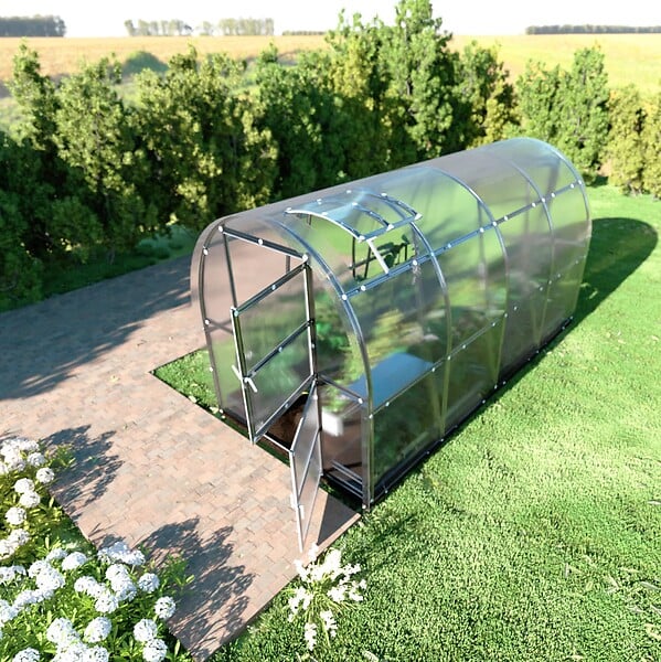 KLASIKA GREENHOUSES - Serre de jardin KLASIKA SLIM 2 x 4 m (8 m²) , 4 mm avec revêtement en polycarbonate - large
