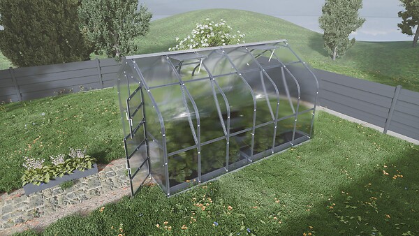 KLASIKA GREENHOUSES - Serre de jardin KLASIKA Standard 10m2, 2,5m x 4m, 6 mm avec revêtement en polycarbonate (Avec 2 toits ouvrants automatiques) - large