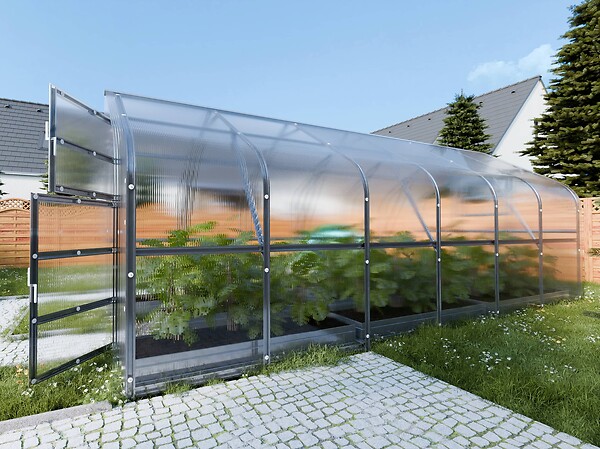 KLASIKA GREENHOUSES - Serre de jardin KLASIKA*DROP 15m2, 2,5m x 6m, 6 mm avec revêtement en polycarbonate - large