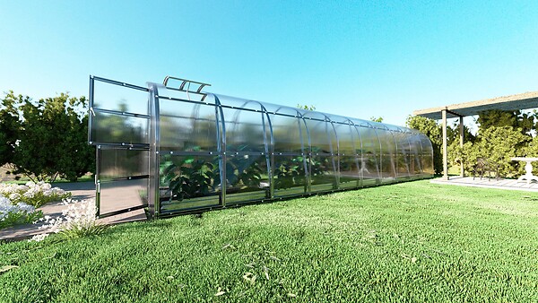 KLASIKA GREENHOUSES - Serre de jardin KLASIKA SLIM 2 x 12 m (24 m²) , 6 mm avec revêtement en polycarbonate - large