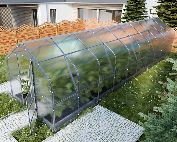 KLASIKA GREENHOUSES - Serre de jardin KLASIKA*DROP 25m2, 2,5m x 10m, 6 mm avec revêtement en polycarbonate - large
