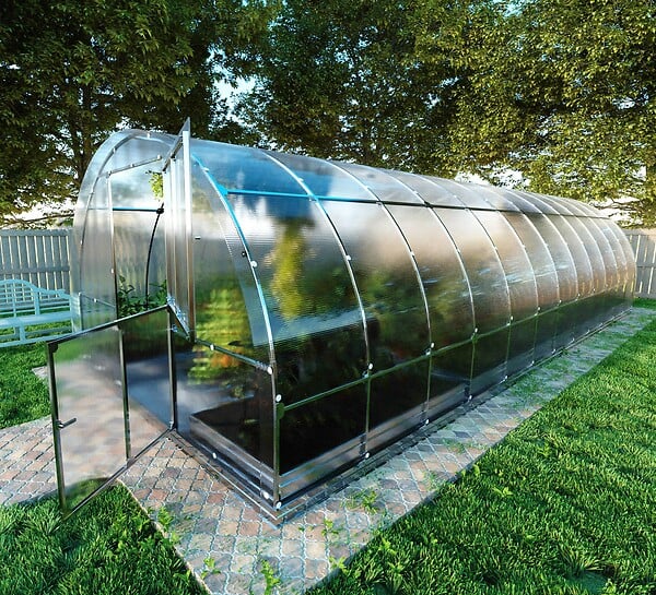 KLASIKA GREENHOUSES - Serre de jardin KLASIKA TUBE 3 x 8 m (24 m²) - 4 mm avec revêtement en polycarbonate KLASIKA GREENHOUSES - large