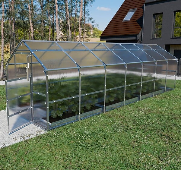 KLASIKA GREENHOUSES - Serre de jardin KLASIKA BERNARD 2,35 x 7 m (16,45 m²), 6 mm avec revêtement en polycarbonate - large