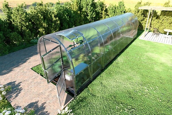 KLASIKA GREENHOUSES - Serre de jardin KLASIKA SLIM 2 x 8 m (16 m²) , 6 mm avec revêtement en polycarbonate - large