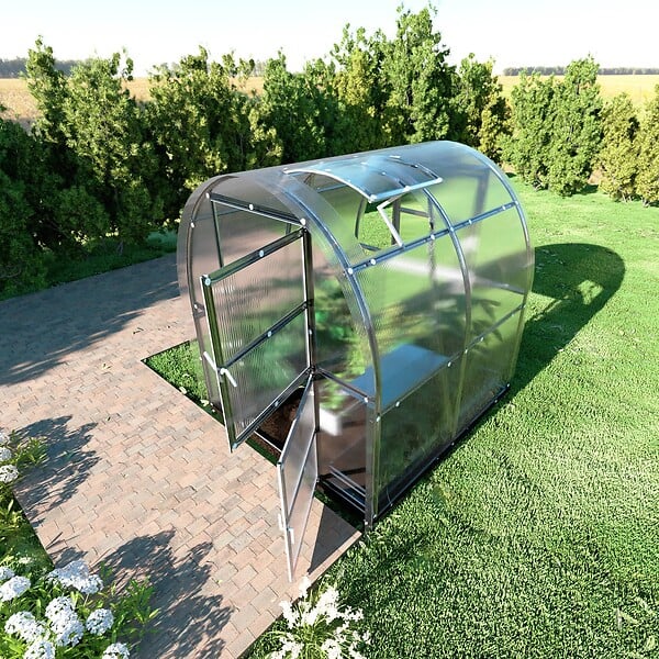 KLASIKA GREENHOUSES - Serre de jardin KLASIKA SLIM 2 x 2 m (4 m²) , 4 mm avec revêtement en polycarbonate - large