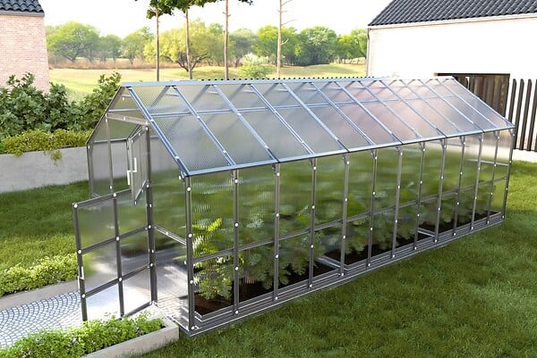 KLASIKA GREENHOUSES - Serre de jardin -  KLASIKA HOUSE 2,35 x 6,12 m (14,38 m²), 6 mm avec revêtement en polycarbonate KLASIKA GREENHOUSES - large