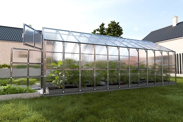 KLASIKA GREENHOUSES - Serre de jardin -  KLASIKA HOUSE 2,35 x 6,12 m (14,38 m²), 6 mm avec revêtement en polycarbonate KLASIKA GREENHOUSES - large