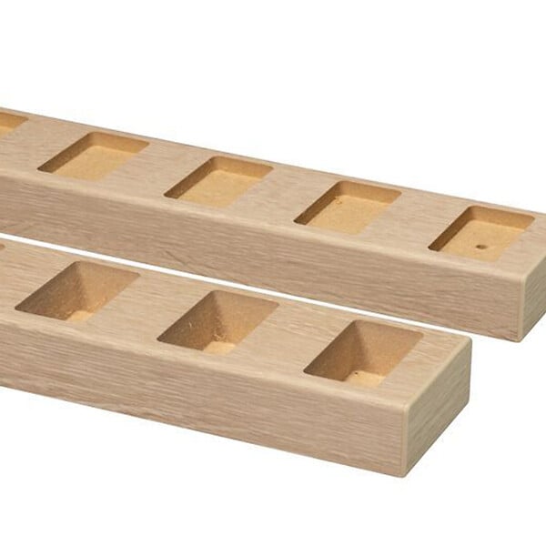 FORESTEA - Lot de 2 Profilés séparateurs sol et plafond droit 90° chêne naturel 1000 x 65 x 57 mm - large