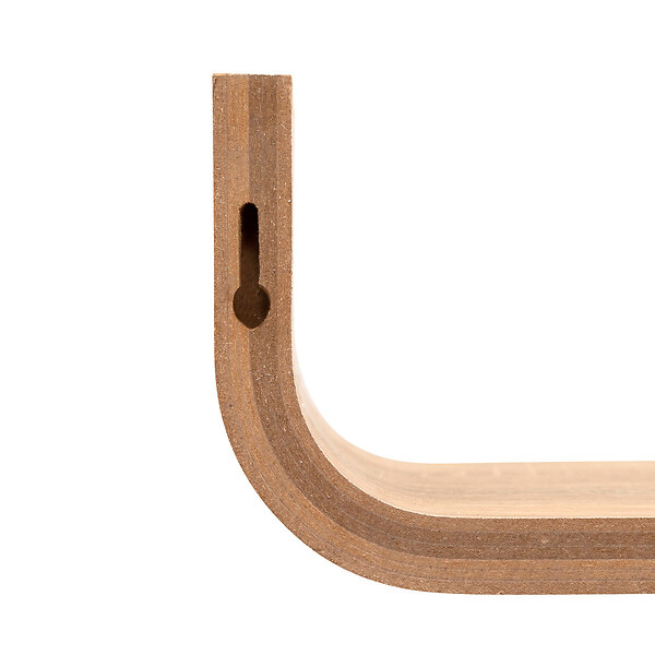 5 FIVE SIMPLY SMART - Étagère murale courbée en bois Beige L 80 cm fixations invisibles - large
