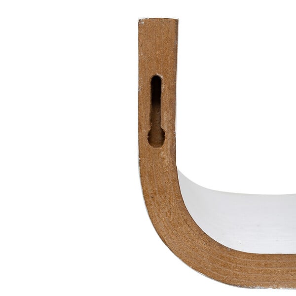 5 FIVE SIMPLY SMART - Étagère murale courbée en bois Blanc L 80 cm fixations invisibles - large